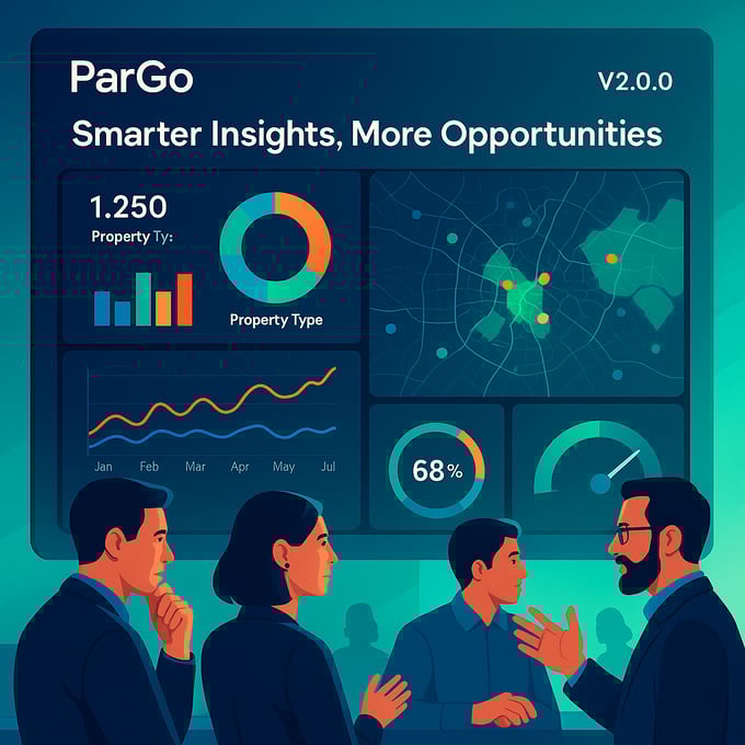 The image features a sleek modern digital interface showcasing a V200 ParGo platform A vibrant dashboard displays various analytics and data visualiza-2