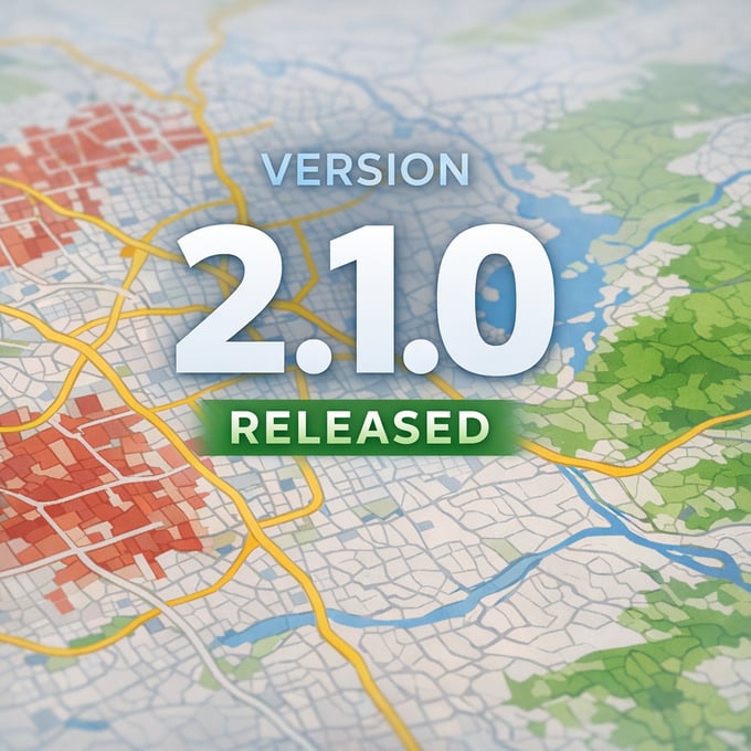 The image features a sleek modern image for a blog post of Version 210 The background is subtly blurred to emphasize the map elements creating a focus-3
